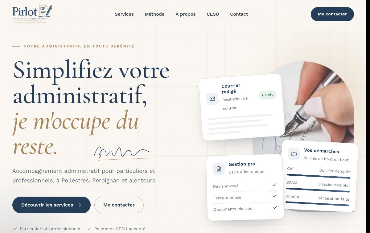 Site de démonstration Pirlot Gestion Administrative